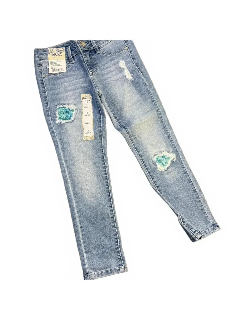 NWT SQZ Blue Jeans with Patch Details